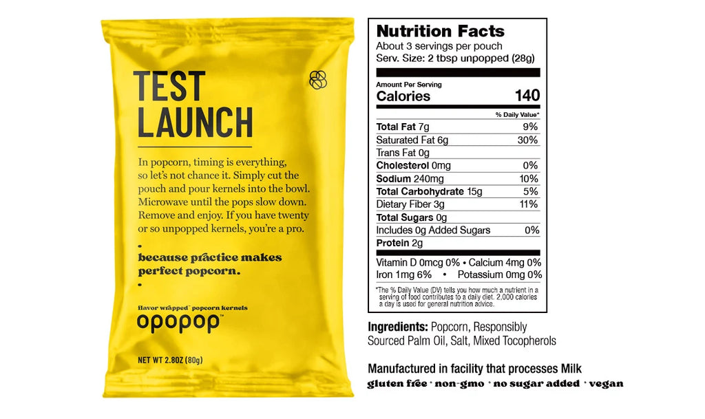 Microwave Popcorn Discovery Kit with Seven Flavor Sachets, Including Lightly Salted Test Launch, and Popper