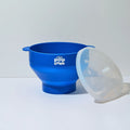 Microwave Popcorn Popper Bowl with Lid in Collapsible Silicone for Easy Popping and Compact Storage — Blue