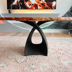 Mid-Century Modern Coffee Table Base in Matte Black Steel, 16.2, 14.2" L x 13.1" W x 16.2"