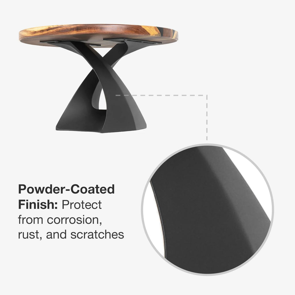 Mid-Century Modern Coffee Table Base in Matte Black Steel, 16.2