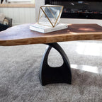 Mid-Century Modern Coffee Table Base in Matte Black Steel, 16.2
