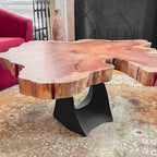 Mid-Century Modern Coffee Table Base in Matte Black Steel, 16.2