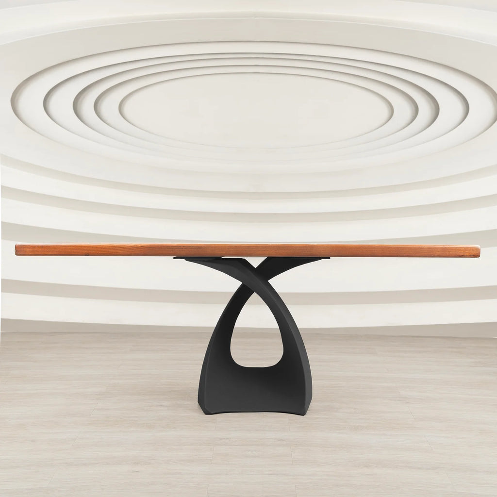 Mid-Century Modern Coffee Table Base in Matte Black Steel, 16.2