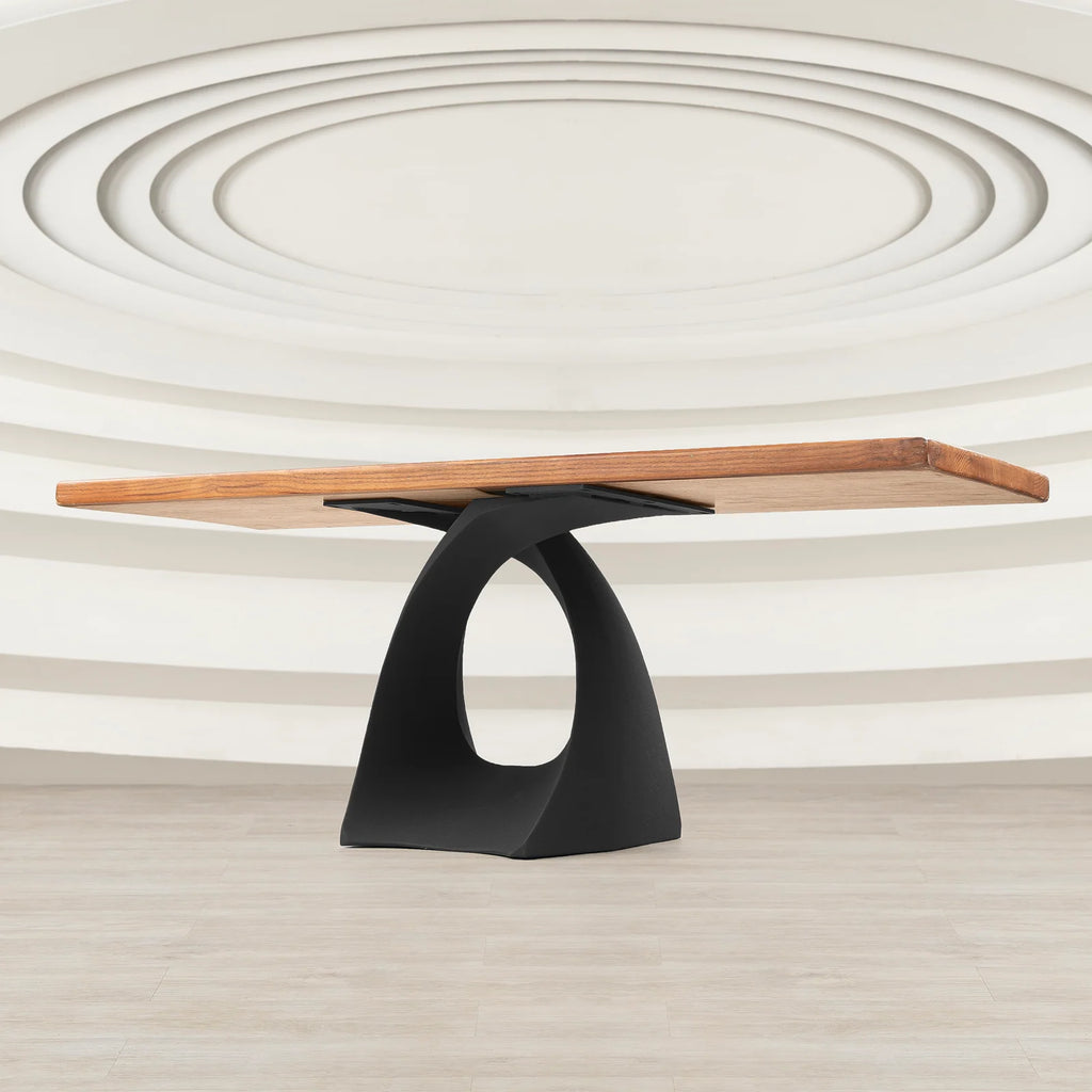 Mid-Century Modern Coffee Table Base in Matte Black Steel, 16.2