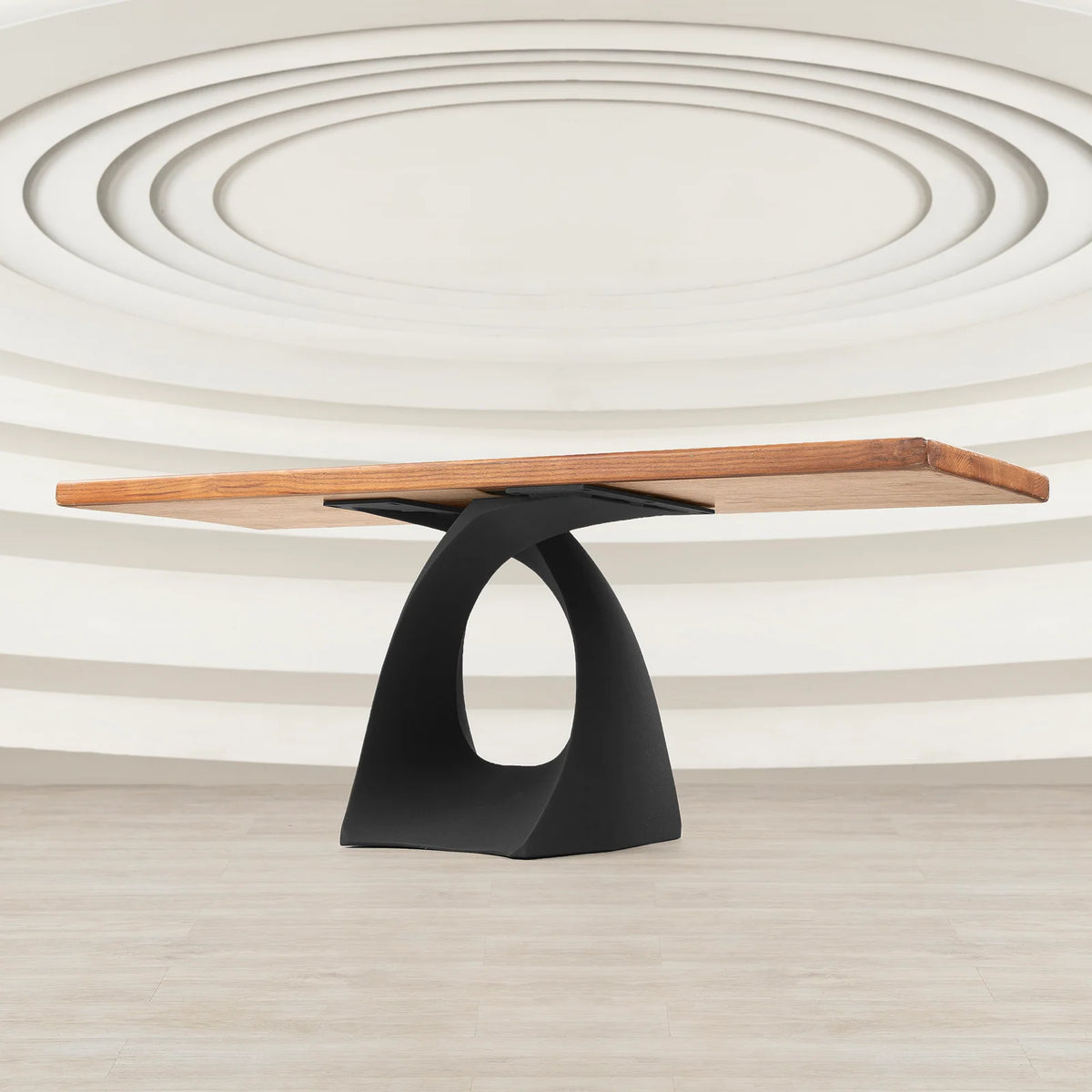 Mid-Century Modern Coffee Table Base in Matte Black Steel, 16.2