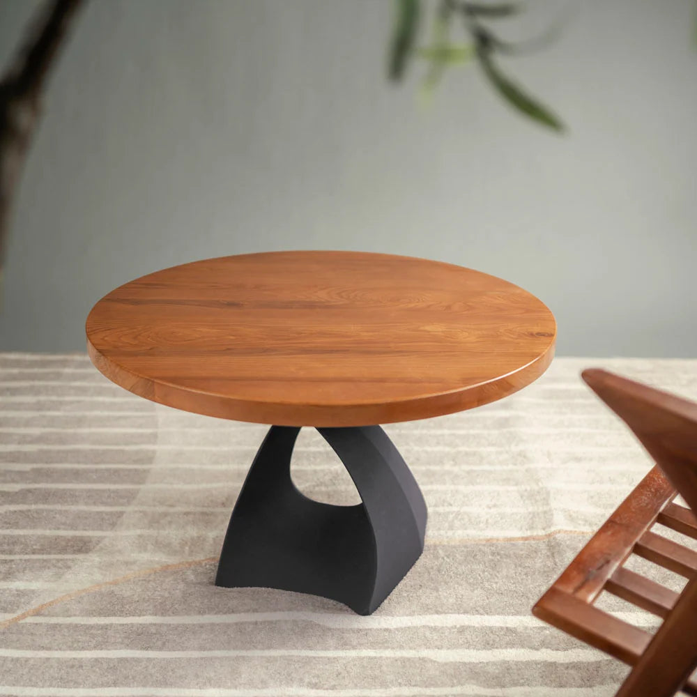 Mid-Century Modern Coffee Table Base in Matte Black Steel, 16.2