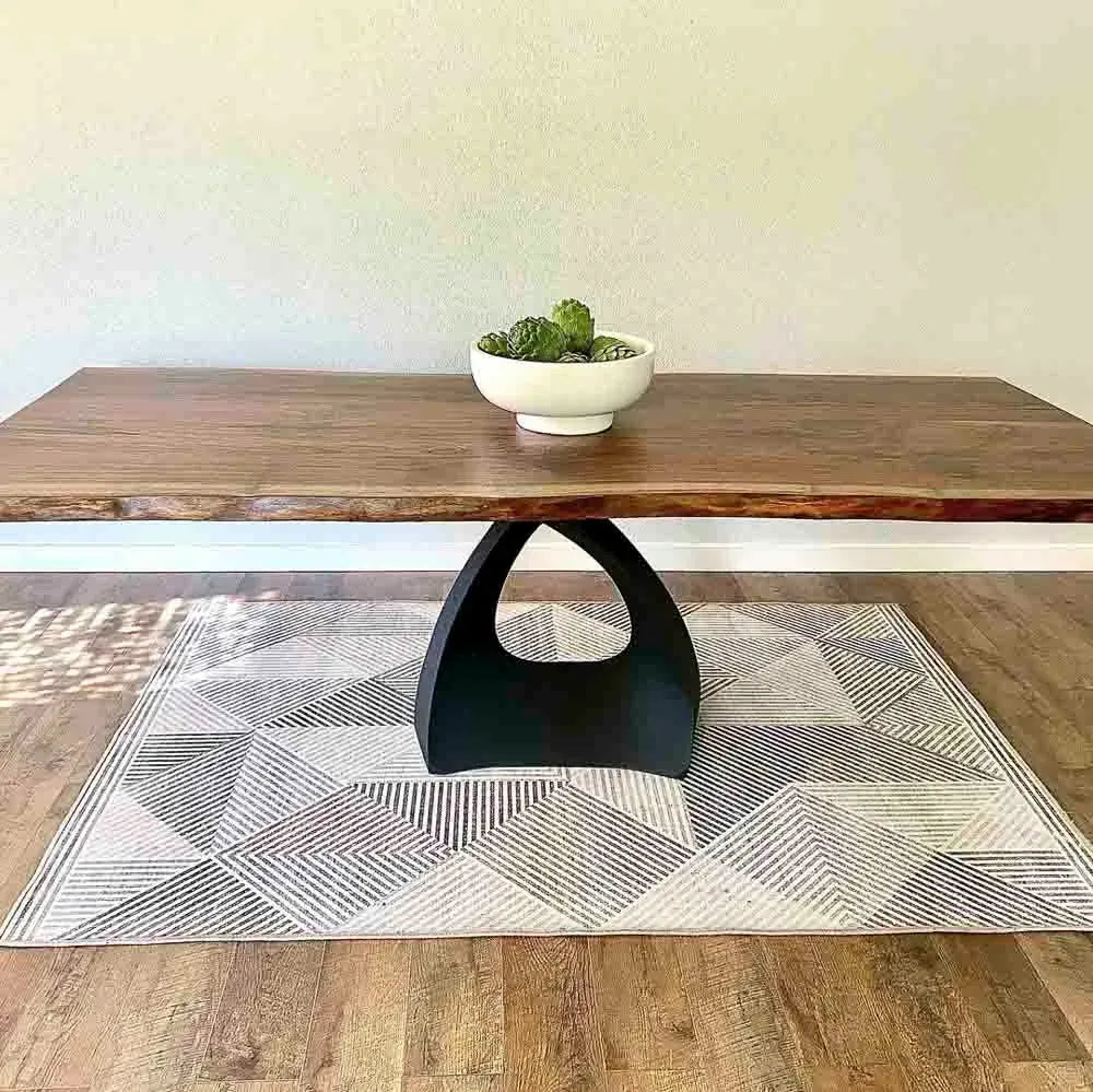 Mid-Century Modern Coffee Table Base in Matte Black Steel, 16.2