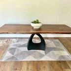 Mid-Century Modern Coffee Table Base in Matte Black Steel, 16.2