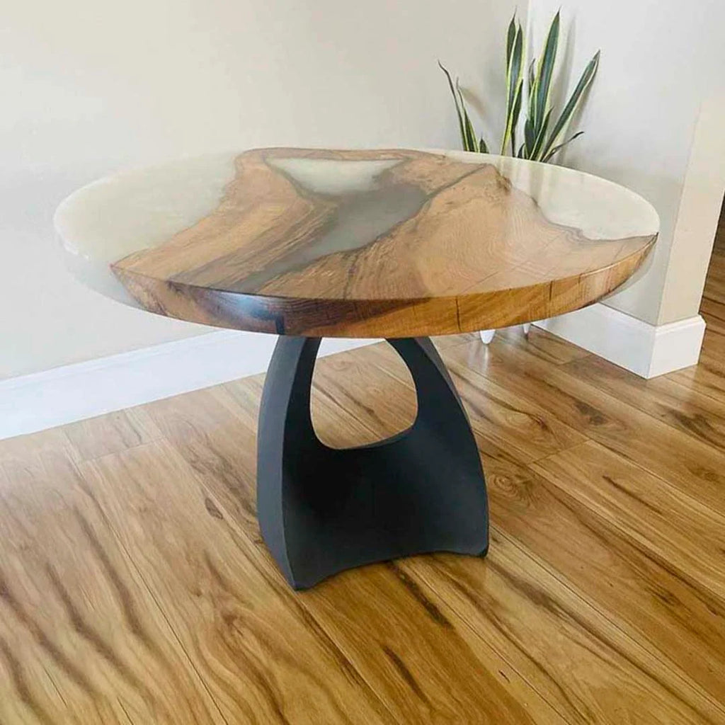 Mid-Century Modern Coffee Table Base in Matte Black Steel, 16.2