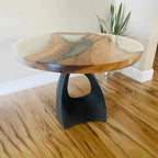 Mid-Century Modern Coffee Table Base in Matte Black Steel, 16.2