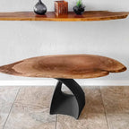 Mid-Century Modern Coffee Table Base in Matte Black Steel, 16.2