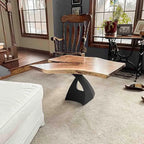 Mid-Century Modern Coffee Table Base in Matte Black Steel, 16.2