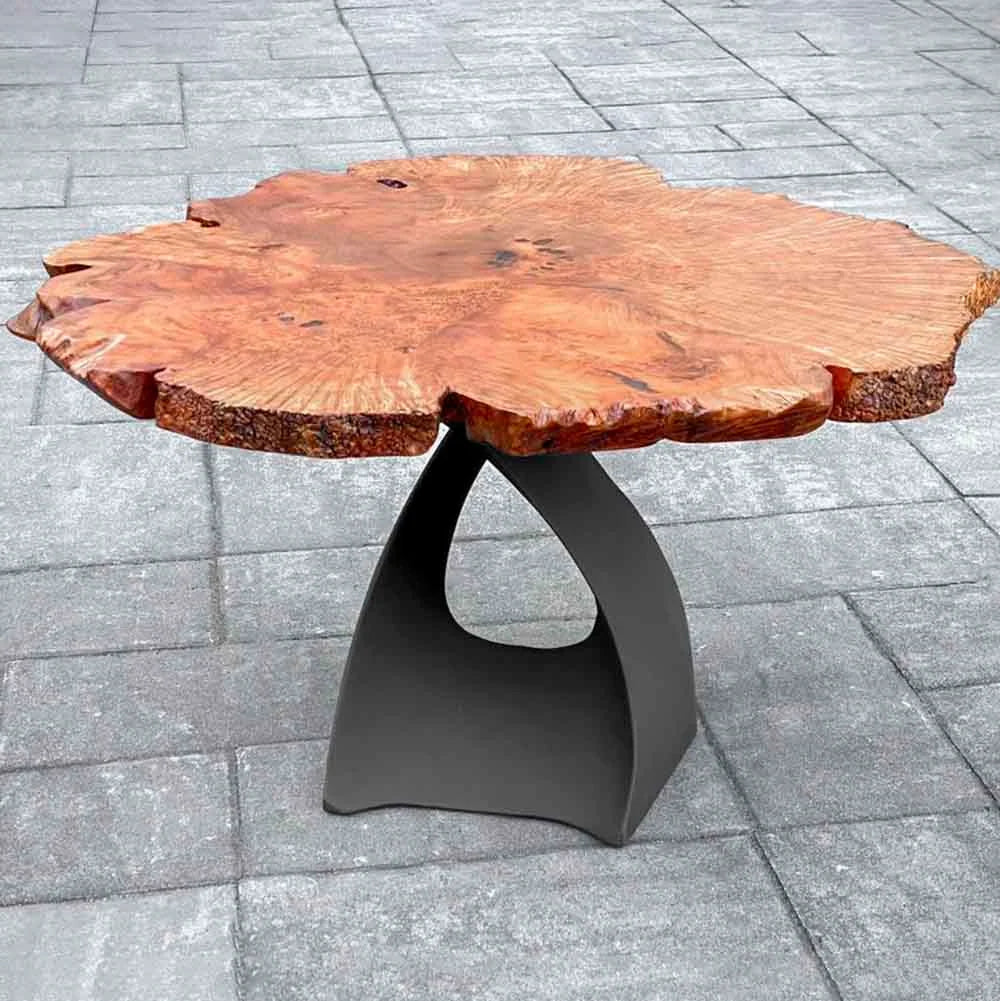 Mid-Century Modern Coffee Table Base in Matte Black Steel, 16.2