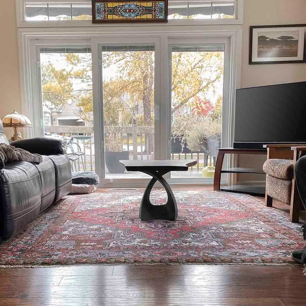 Mid-Century Modern Coffee Table Base in Matte Black Steel, 16.2
