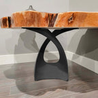 Mid-Century Modern Coffee Table Base in Matte Black Steel, 16.2