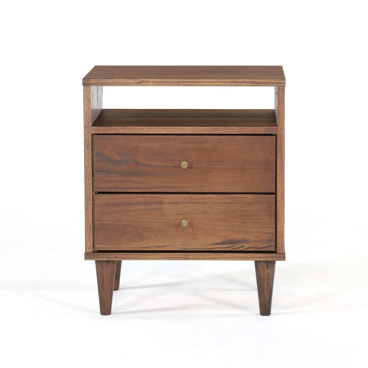 Mid Century Two Drawer Nightstand