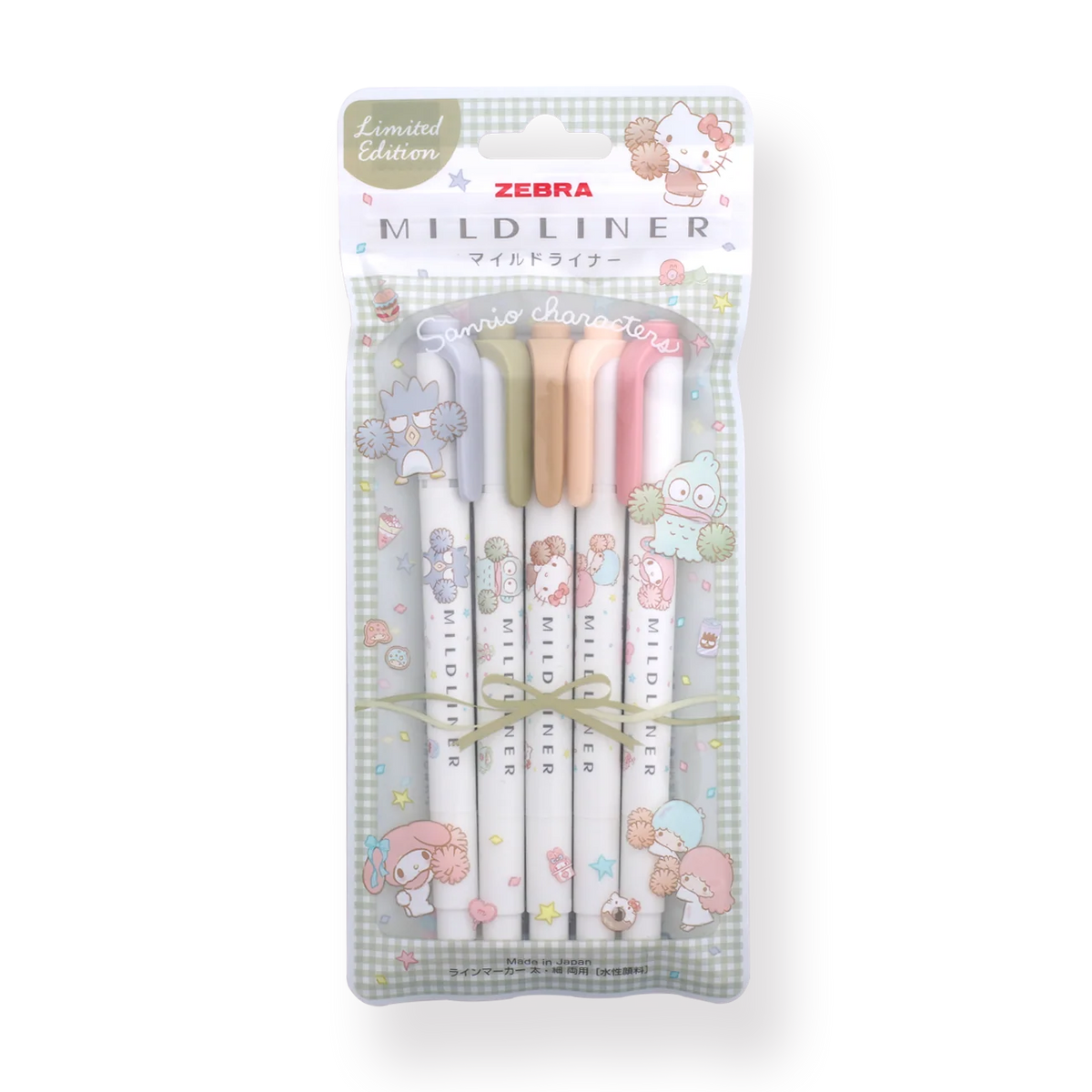 Mildliner Highlighter Set of 5 in Soft Natural Colors with Dual Tips for Study Notes, Planners, and Office Marking