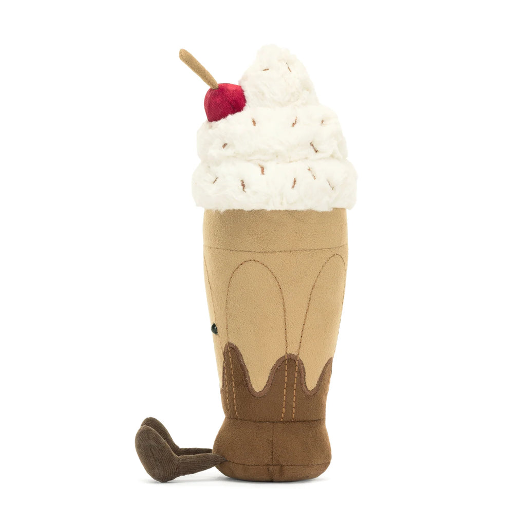 Milkshake Plush Toy with a Smiling Face and Soft Texture for a Food-Themed Plushie Collection