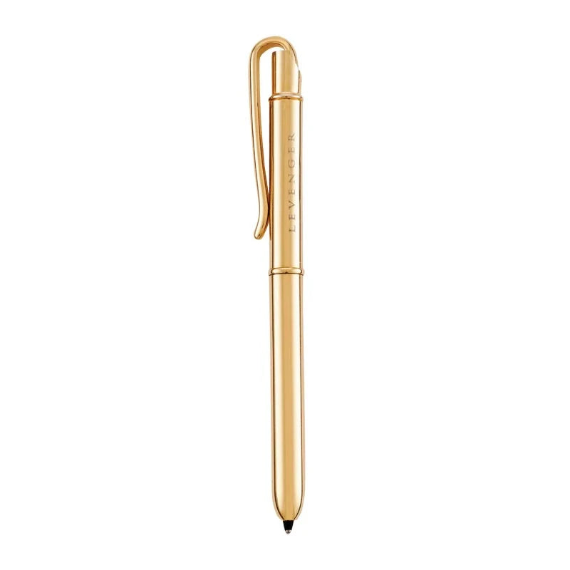 Mini Ballpoint Pen for Wallets, 3-Inch Twist-Closure Writing Tool in Gold or Chrome with Gift Box — Gold