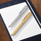 Mini Ballpoint Pen for Wallets, 3-Inch Twist-Closure Writing Tool in Gold or Chrome with Gift Box
