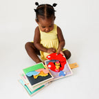 Mini Busy Book for Practical Skills and Imaginative Play with Three Dinosaur Finger Puppets