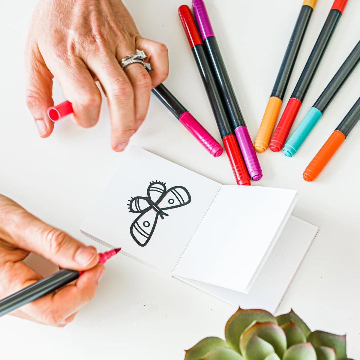 Mini Coloring Book, 3 x 3 Inch 50-Page Creative Activity