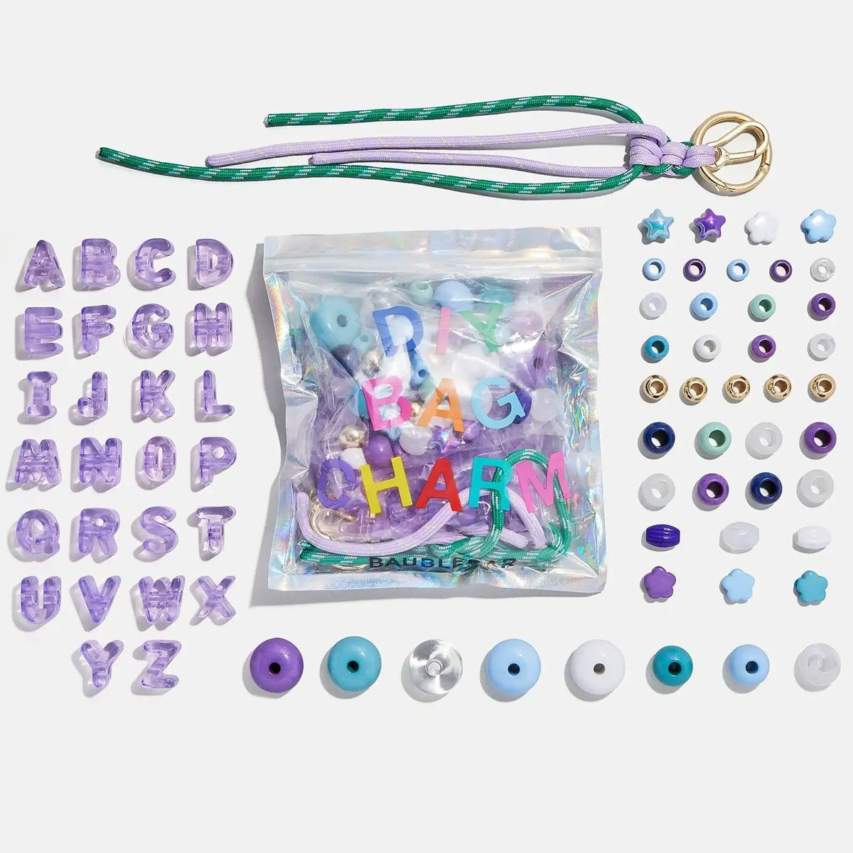 Mini Custom Bead Kit for Personalized Bag Charms with Purple Letter and Star Beads · Bead & Craft Kits