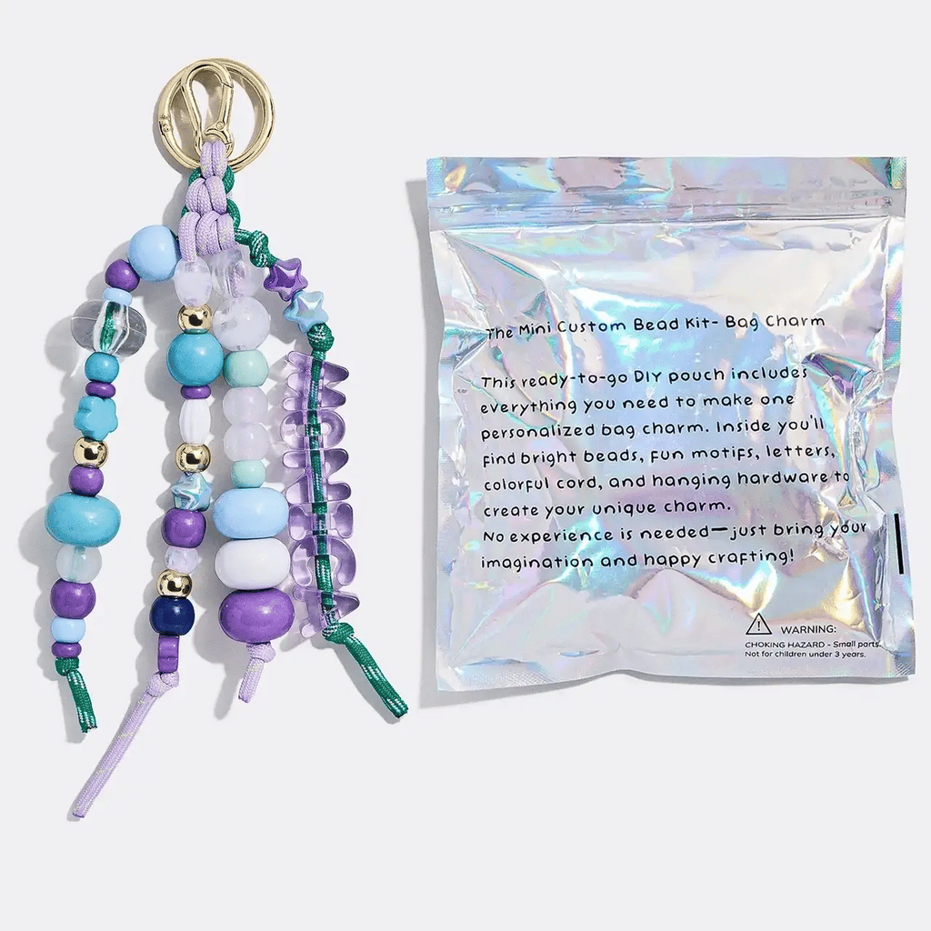 Mini Custom Bead Kit for Personalized Bag Charms with Purple Letter and Star Beads · Bead & Craft Kits