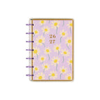 Mini Dashboard Planner for July 2026–June 2027 with a Lavender Daisy Cover and Customizable Disc Binding
