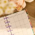 Mini Dashboard Planner for July 2026–June 2027 with a Lavender Daisy Cover and Customizable Disc Binding
