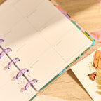 Mini Dashboard Planner for July 2026–June 2027 with a Lavender Daisy Cover and Customizable Disc Binding