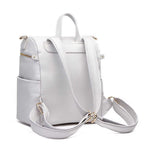 Mini Diaper Bag in Stone Grey Vegan Leather