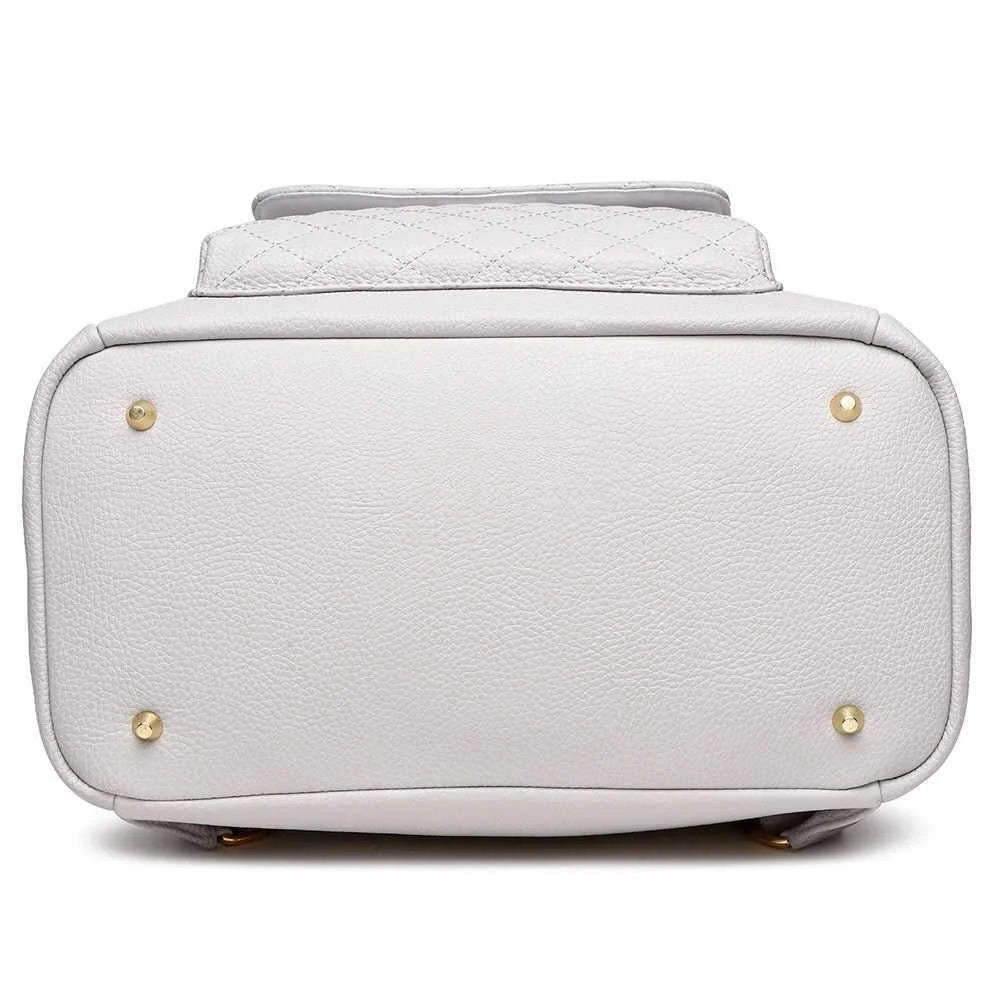 Mini Diaper Bag in Stone Grey Vegan Leather