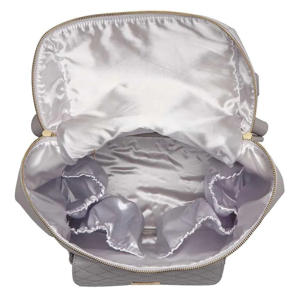 Mini Diaper Bag in Stone Grey Vegan Leather
