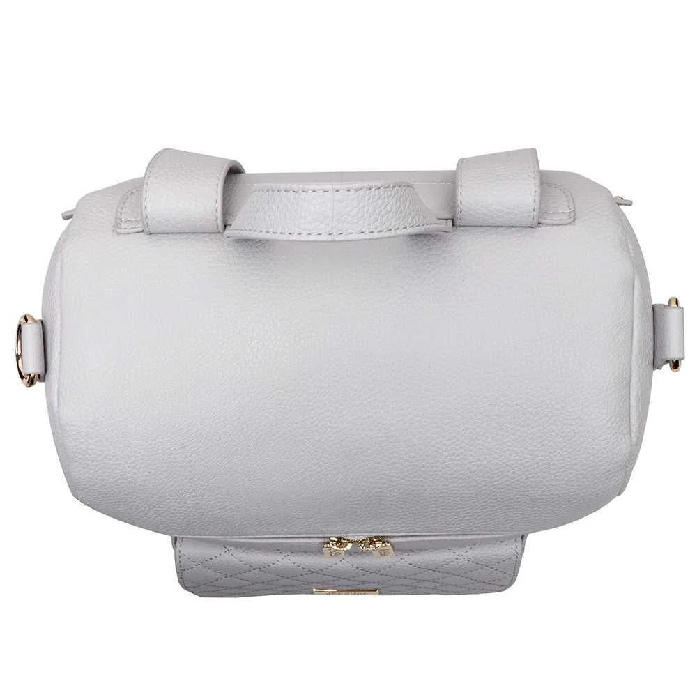 Mini Diaper Bag in Stone Grey Vegan Leather