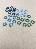 Mini Flower Knitting Stitch Markers in Metal, Cool Tones