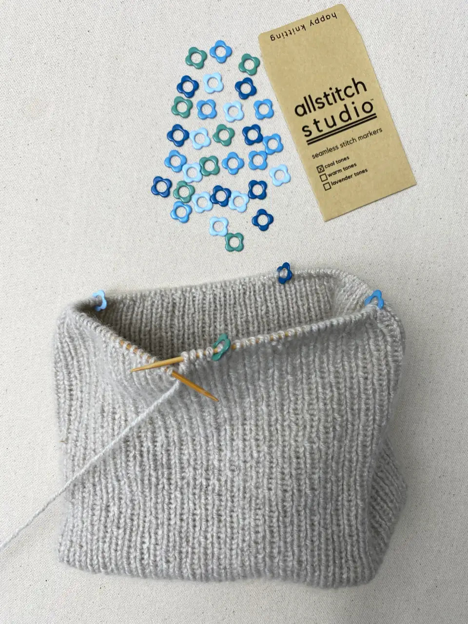 Mini Flower Knitting Stitch Markers in Metal