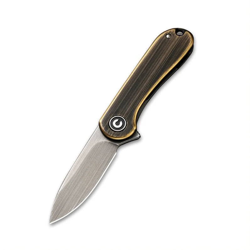 Mini Folding Keyring Knife, Brass | Hand Satin blade