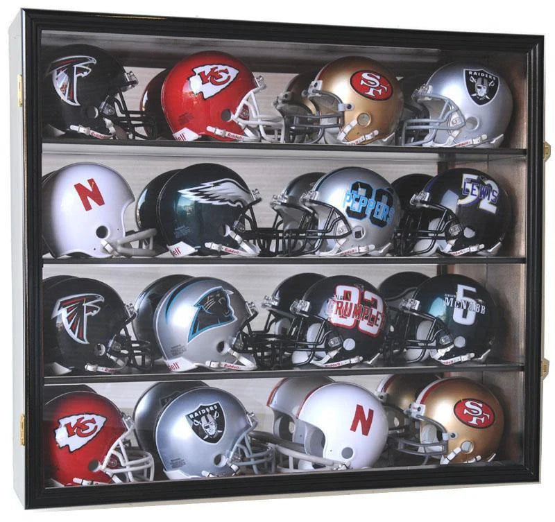 Mini Helmet Display Case Cabinet, Black