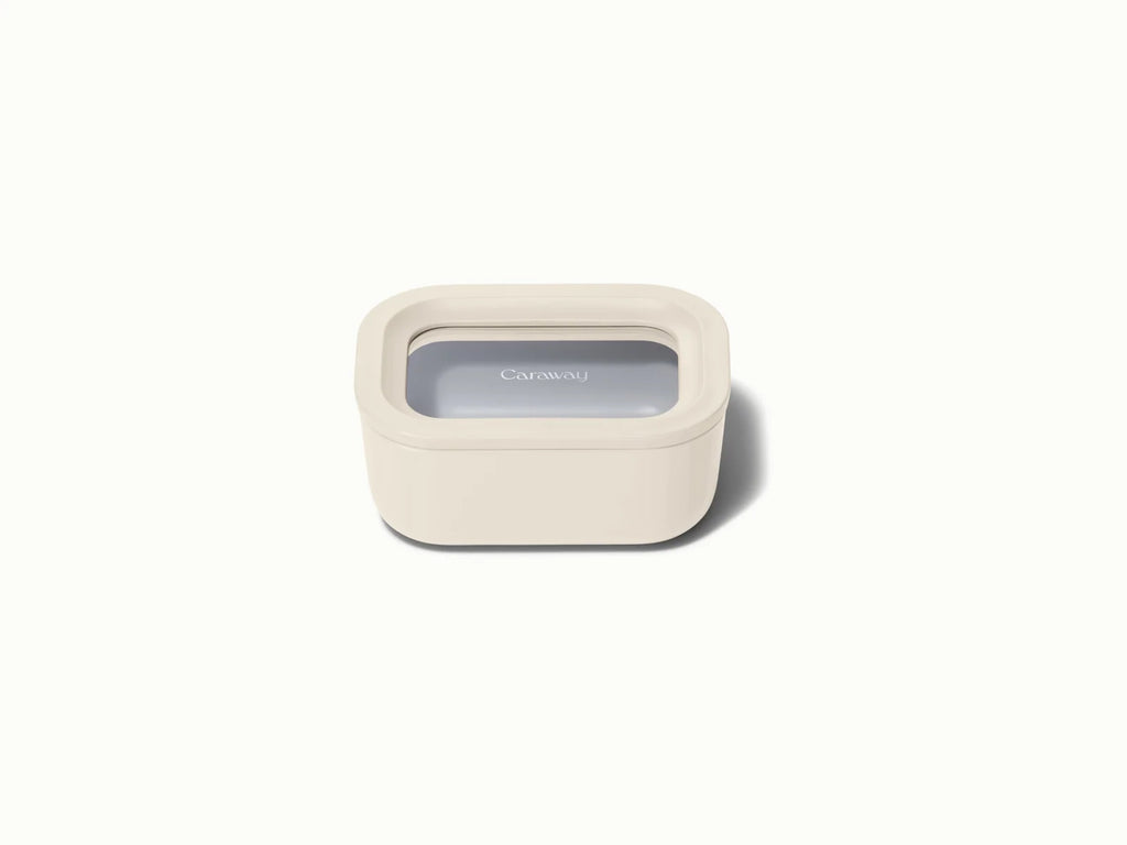Mini Rectangular Glass Meal Prep Container, Cream