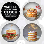 Mini Waffle Maker with Ghost Print, 4-Inch Nonstick Cooking Surface, Compact 350-Watt Breakfast Appliance