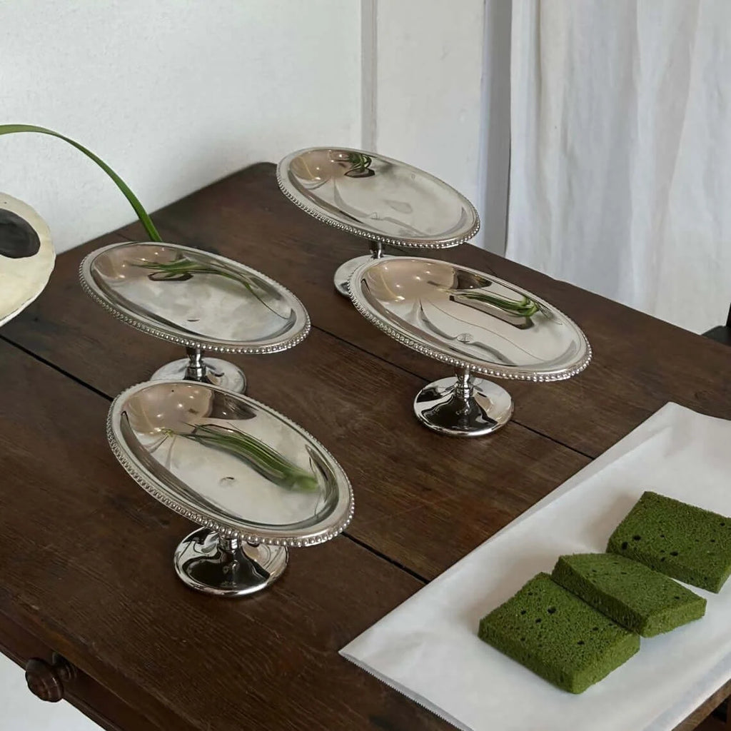 Miniature Cake Stand in Mirror-Polished Stainless Steel