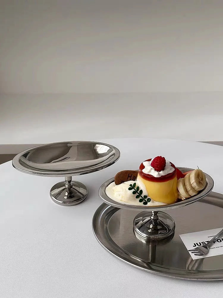 Miniature Cake Stand in Mirror-Polished Stainless Steel