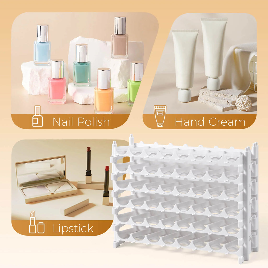 Miniature Paint Organizer Rack with Angled Bottle Holders and Stackable Storage for Your Hobby Desk