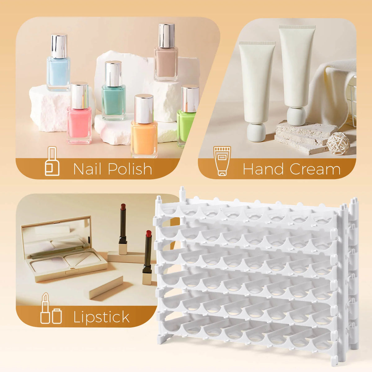 Miniature Paint Organizer Rack with Angled Bottle Holders and Stackable Storage for Your Hobby Desk