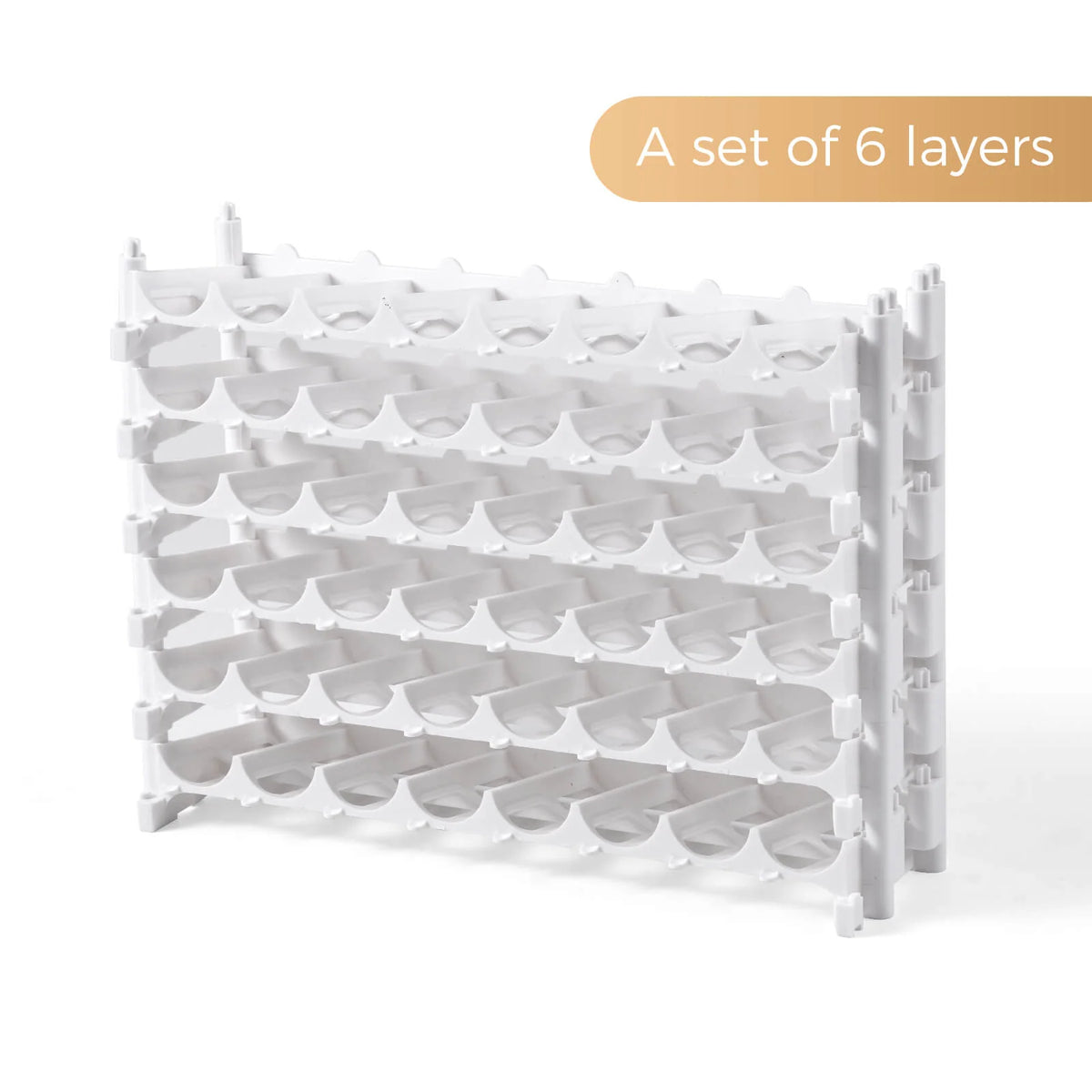 Miniature Paint Organizer Rack with Angled Bottle Holders and Stackable Storage for Your Hobby Desk — A set of 6 layers