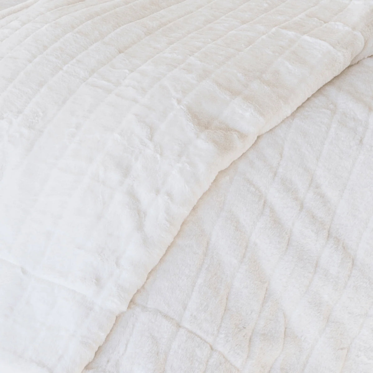 Minky Blanket in Plush White Polyester Microfiber, Soft Cozy Throw for Couch, Bed and Chilly Evenings