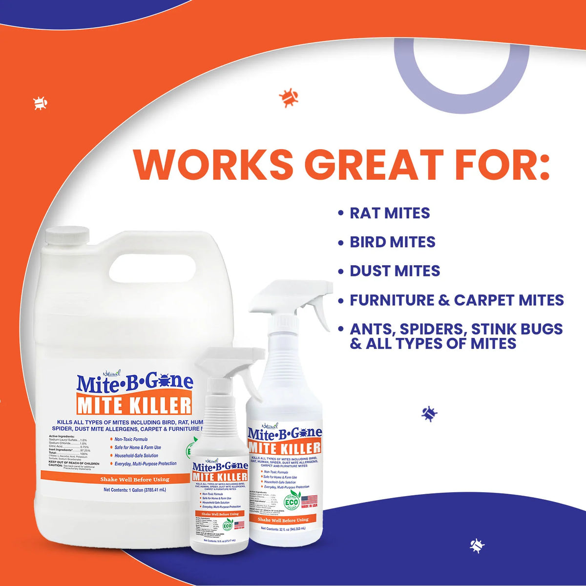 Mite Killer Spray in 16oz, 32oz and 1 Gallon Sizes