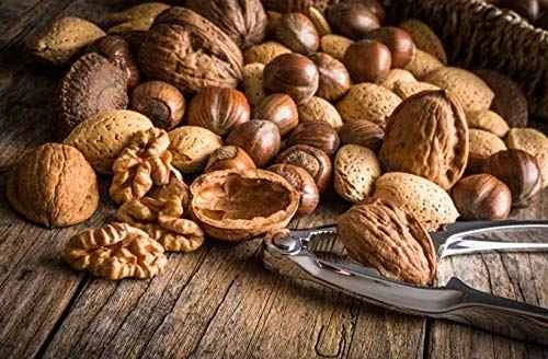 Mixed Nuts in Shell for Snacking and Baking, Raw Walnuts, Pecans, Almonds and Hazelnuts Grown in the US