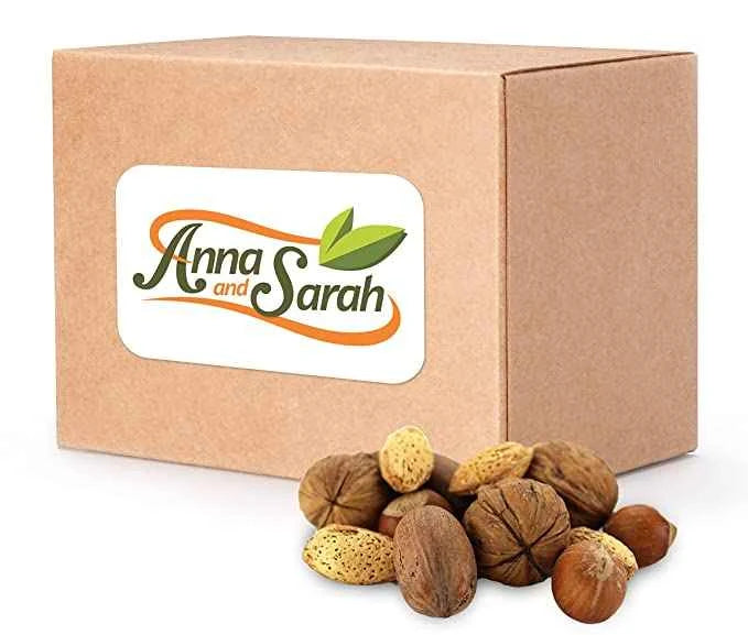 Mixed Nuts in Shell for Snacking and Baking, Raw Walnuts, Pecans, Almonds and Hazelnuts Grown in the US